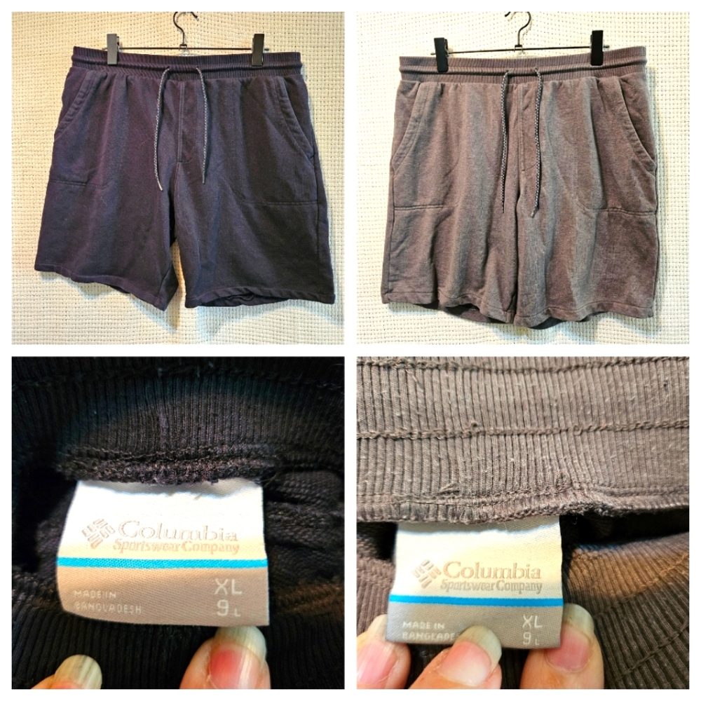 Columbia Men's Sweat Shorts 2 Pairs Navy And Grey, Sz XL